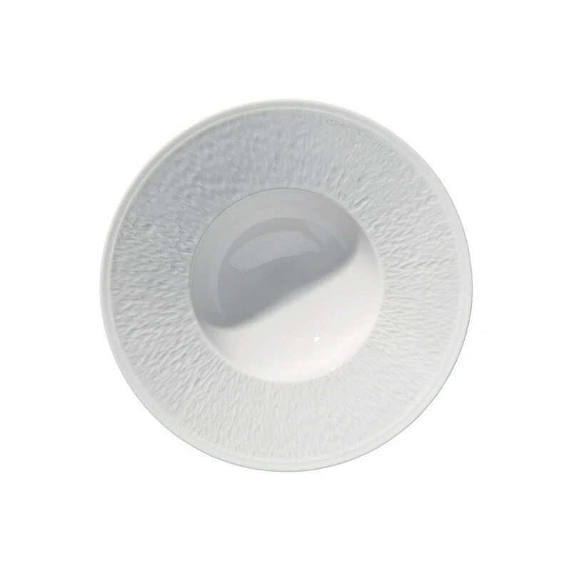 Deep plate 22 cm engraved rim Mineral Raynaud