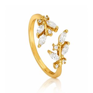 Crystal luminous waterfall ring