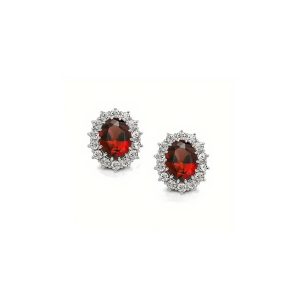 Royal red crystal medaillon earrings