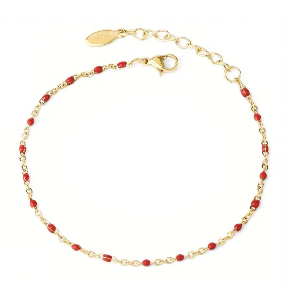 Bohemian red beaded bracelet