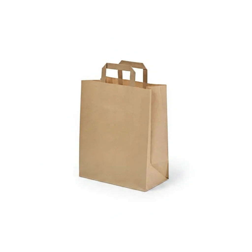 Sac Papier Kraft Anses Plates 28X17X29 cm Couleur Brun 50P – Image 6