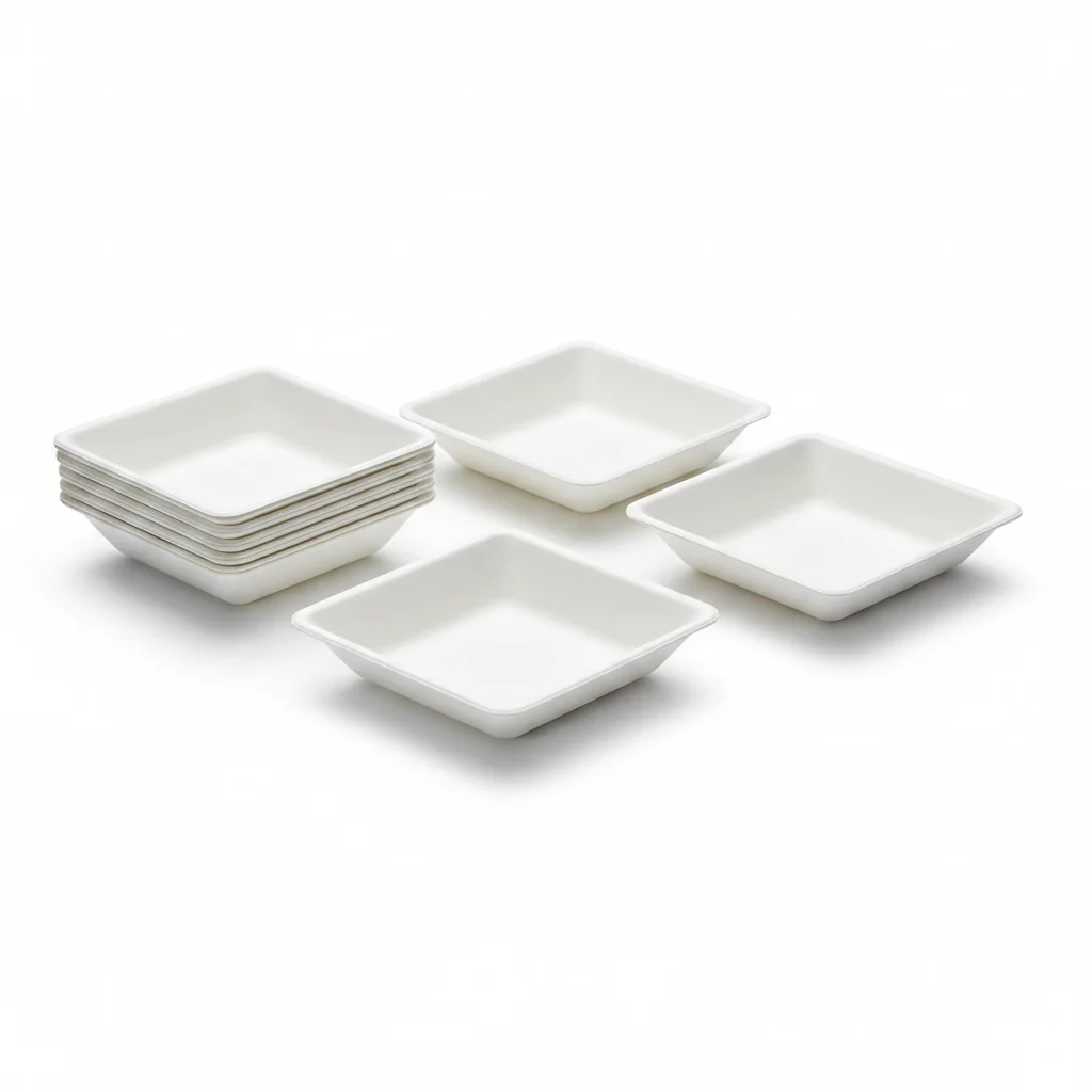 Mini verrine carrée en pulpe biodégradable par 50