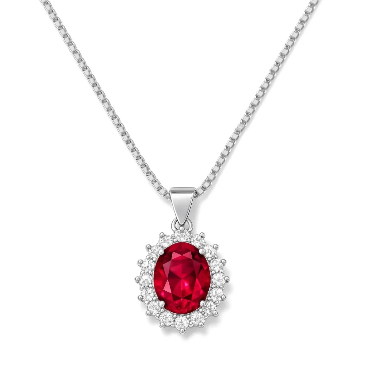 Pendentif cristal rouge Rubis d&rsquo;Antan
